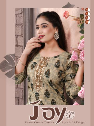 JOY BY BEAUTY DESIGNER CAMBRIC PRINT SALWAR KAMEEZ WHOLESALER IN INDIA